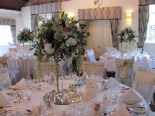 Vintage blush table arrangements